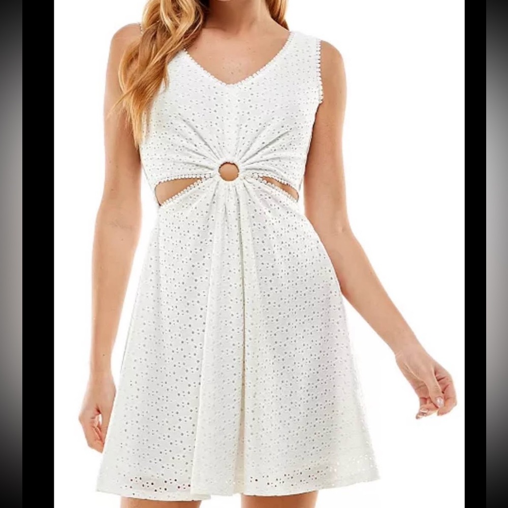 Elegant White Eyelet Dress